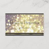 ラグジュアリー金ゴールドパープルグリッタースターズブラックアンドゴールデン 名刺 (正面)