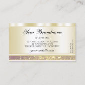 ラグジュアリー金ゴールドパープルスパークルグリッターダイヤモンドモダン 名刺 (裏面)