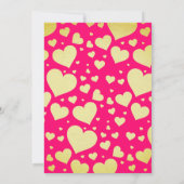 ラグジュアリー金ゴールドピンククイーンオブハート誕生日 招待状 (裏面)