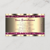 ラグジュアリー金ゴールドピンクスパークルグリッターかわいい小さな星 名刺 (裏面)