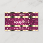 ラグジュアリー金ゴールドピンクスパークルグリッターかわいい小さな星 名刺 (正面)