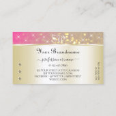 ラグジュアリー金ゴールドピンクパープルグリッターダイヤモンドモノグラム 名刺 (裏面)