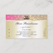ラグジュアリー金ゴールドピンクパープルグリッターダイヤモンド追加ロゴ 名刺 (裏面)