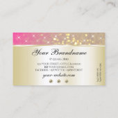 ラグジュアリー金ゴールドピンクパープルグリッターディモンラブル 名刺 (裏面)