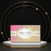 ラグジュアリー金ゴールドピンクパープルグリッターディモンラブル 名刺