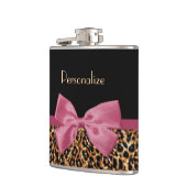 ラグジュアリー金ゴールドファーヒョウ柄メイブボウ(名前あり) フラスク (左)