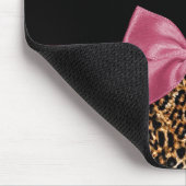 ラグジュアリー金ゴールドファーヒョウ柄メイブボウ（名前あり） マウスパッド (コーナー)