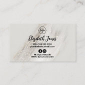 ラグジュアリー金ゴールドフレックホワイトグリッター 名刺 (裏面)