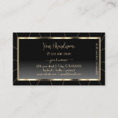 ラグジュアリー金ゴールドフレームダークグラデーショングラマスタイリッシュラス 名刺 (裏面)