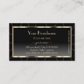 ラグジュアリー金ゴールドフレームダークグラデーショングラマーとロゴ 名刺 (裏面)