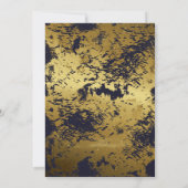 ラグジュアリー金ゴールドフレーム&ゴールデン結婚フォイル 招待状 (裏面)