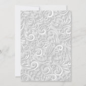 ラグジュアリー金ゴールドフレーム&テクスチャノルディックフラワーズ結婚  招待状 (裏面)