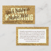 ラグジュアリー金ゴールドフロストグリッターモダン ガーリー 名刺 (正面/裏面)