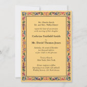 ラグジュアリー金ゴールドフロレンティーヌアラベスク結婚ズ 招待状 (正面)