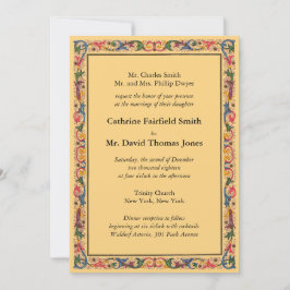 ラグジュアリー金ゴールドフロレンティーヌアラベスク結婚ズ 招待状