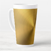 ラグジュアリー金ゴールドブラシメタルテクスチャ6 カフェラテマグ (左アングル)