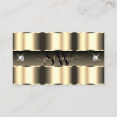 ラグジュアリー金ゴールドブラックきらめくダイアモンズモノグラム 名刺 (正面)