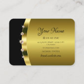 ラグジュアリー金ゴールドブラックきらめくダイヤモンドプロフェッショナル 名刺 (裏面)