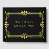 ラグジュアリー金ゴールドブラックアールデコ20sバチュラーパーティ ゲストブック (裏面)