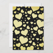 ラグジュアリー金ゴールドブラッククイーンオブハート誕生日 招待状 (裏面)