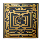 ラグジュアリー金ゴールドブラックグリークウォールフロアキッチン タイル (正面)