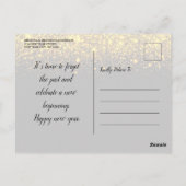 ラグジュアリー金ゴールドブラックニューイヤーズイブパーティの招待状 ポストカード (裏面)