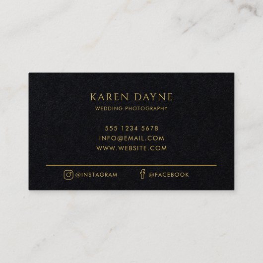 ラグジュアリー金ゴールドブラックフローラモノグラムミニマル 名刺 (裏面)