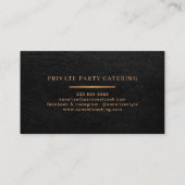 ラグジュアリー金ゴールドブラックプライベートシェフプロフェッショナル 名刺 (裏面)