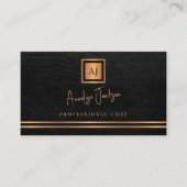 ラグジュアリー金ゴールドブラックプライベートシェフプロフェッショナル 名刺 (正面)