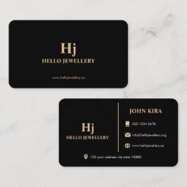 ラグジュアリー金ゴールドブラックモノグラムミニマル 名刺