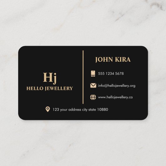 ラグジュアリー金ゴールドブラックモノグラムミニマル 名刺 (裏面)