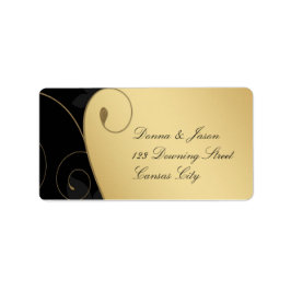 ラグジュアリー金ゴールドブラック住所 シール