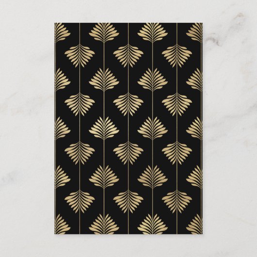 ラグジュアリー金ゴールドブラック素晴らしギャツビーウェディングレセプション エンクロージャーカード (裏面)