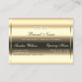 ラグジュアリー金ゴールドブルーパールグリッターと3Dイニシャル 名刺 (裏面)