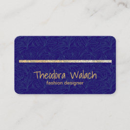 ラグジュアリー金ゴールドブルーフローラプロフェッショナル 名刺