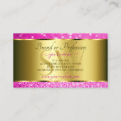 ラグジュアリー金ゴールドホットピンクグリッタースターイニシャル 名刺 (裏面)