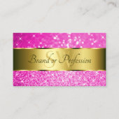 ラグジュアリー金ゴールドホットピンクグリッタースターイニシャル 名刺 (正面)