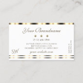 ラグジュアリー金ゴールドホワイトダきらめくウンズモノグラム 名刺 (裏面)