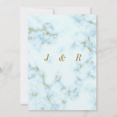 ラグジュアリー金ゴールドホワイトマーブルリングや輪結婚式招待状 (裏面)