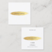 ラグジュアリー金ゴールドホワモダンイエレガントトシンプルプレーン スクエア名刺 (正面/裏面)