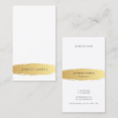 ラグジュアリー金ゴールドホワモダンイエレガントトシンプルプレーン 名刺 (正面/裏面)