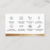 ラグジュアリー金ゴールドボトックスフィラーインストラクションアフターケアブー 名刺 (裏面)