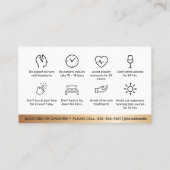 ラグジュアリー金ゴールドボトックスフィラーインストラクションアフターケア  名刺 (裏面)