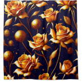 ラグジュアリー金ゴールドボホバラコレクシモダンョン シャワーカーテン (正面)