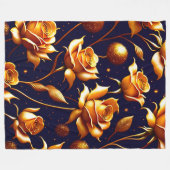 ラグジュアリー金ゴールドボホバラコレクシモダンョン フリースブランケット (正面(横))