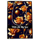 ラグジュアリー金ゴールドボホバラコレクシモダンョン ミディアムペーパーバッグ (正面)