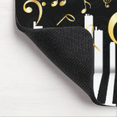 ラグジュアリー金ゴールドミュージックノートピアノ鍵 マウスパッド (コーナー)