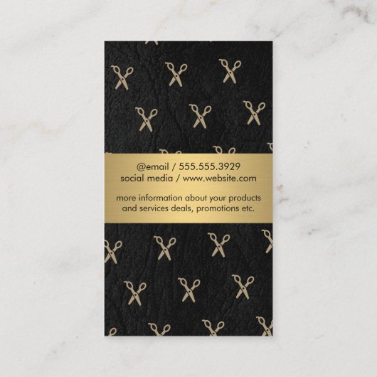 ラグジュアリー金ゴールドメタルサロンシアーズ 名刺 (裏面)