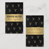 ラグジュアリー金ゴールドメタルサロンシアーズ 名刺 (正面/裏面)