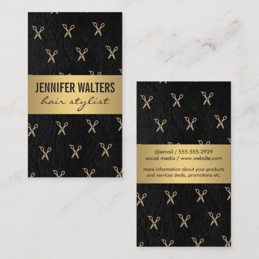 ラグジュアリー金ゴールドメタルサロンシアーズ 名刺 (正面/裏面)